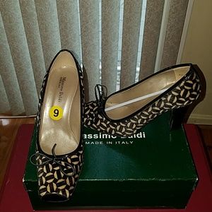 2 for $30 - Massimo Baldi Black Geometric Heels